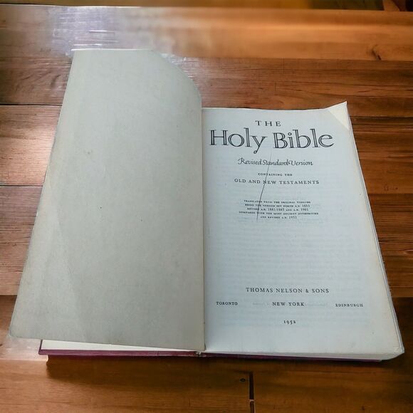 Vintage Holy Bible Revised Standard Old & New Testament 1952 Red Cover T. Nelson - Picture 3 of 16